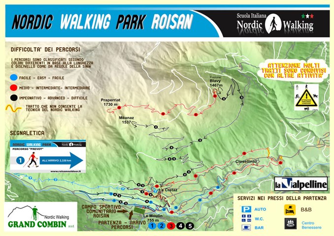 Parc de Nordic Walking Roisan: un voyage entre nature et bien-être